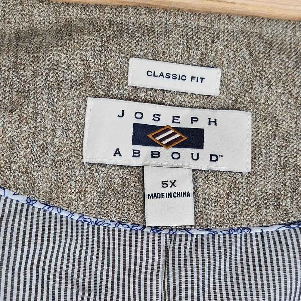 Joseph Abboud Suit Vest Mens 5X Brown Classic Fit Formal Dress Waistcoat